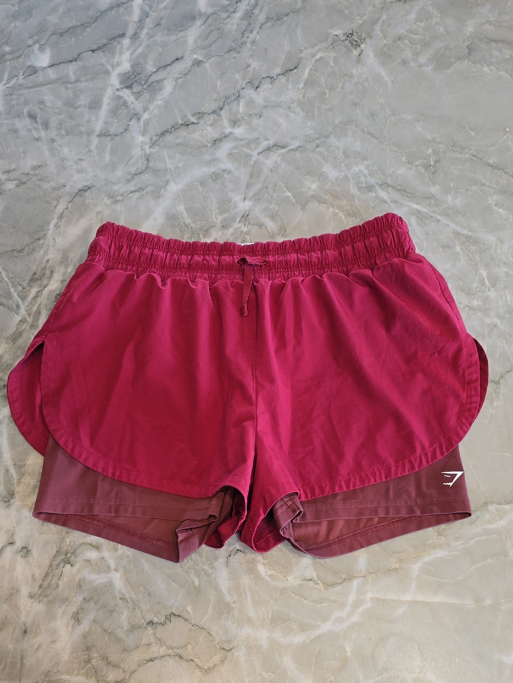 Gymshark RUNNING 2 IN 1 SHORTS Burgundy/Red XXL